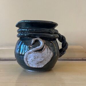Pottery Pitcher with applied Swan